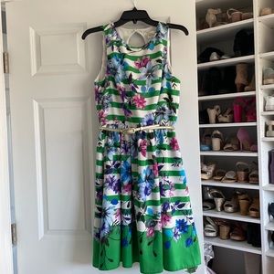 Cute floral dress with gold belt